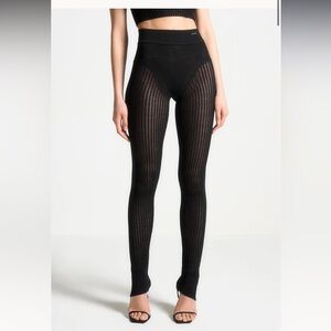 MDV Knitted High Waisted Leggings - Black